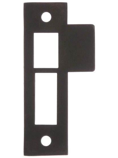 3 1/2 inch Solid Brass Mortise Strike Plate in Oil Rubbed Bronze.